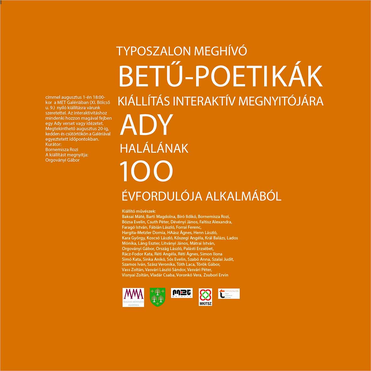 100 Betű poetikak meghivó