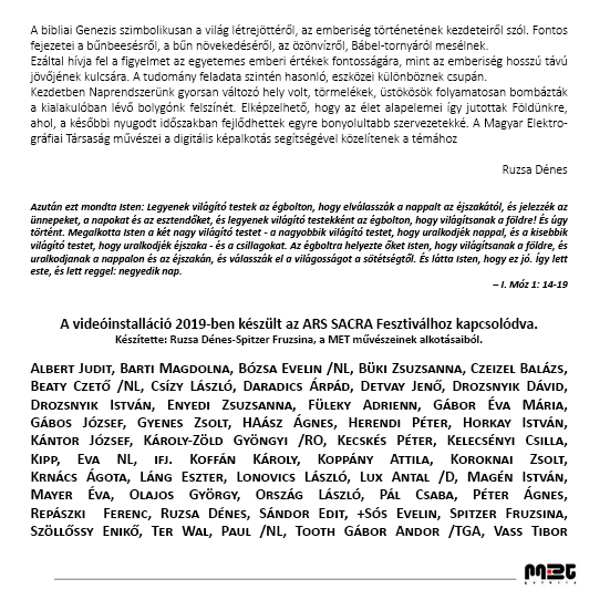 Meghivo Genezis videoinstallacio 3