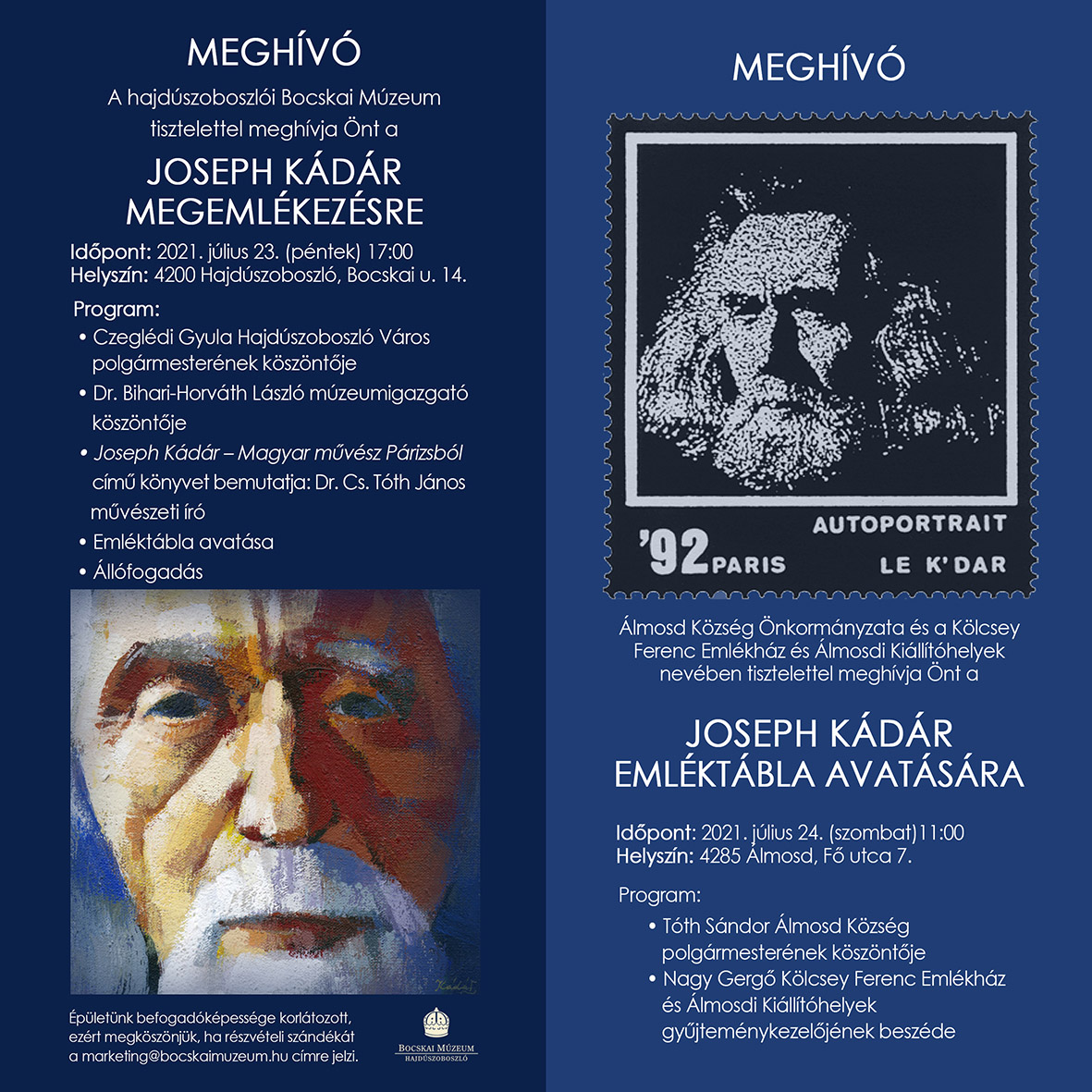 Kadar Joseph Emléktábla avatás könyvbemutató